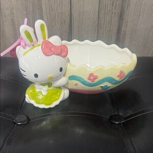 Blue Sky Clayworks Hello Kitty Easter Bunny Rabbit Ceramic Candy Dish Bowl
